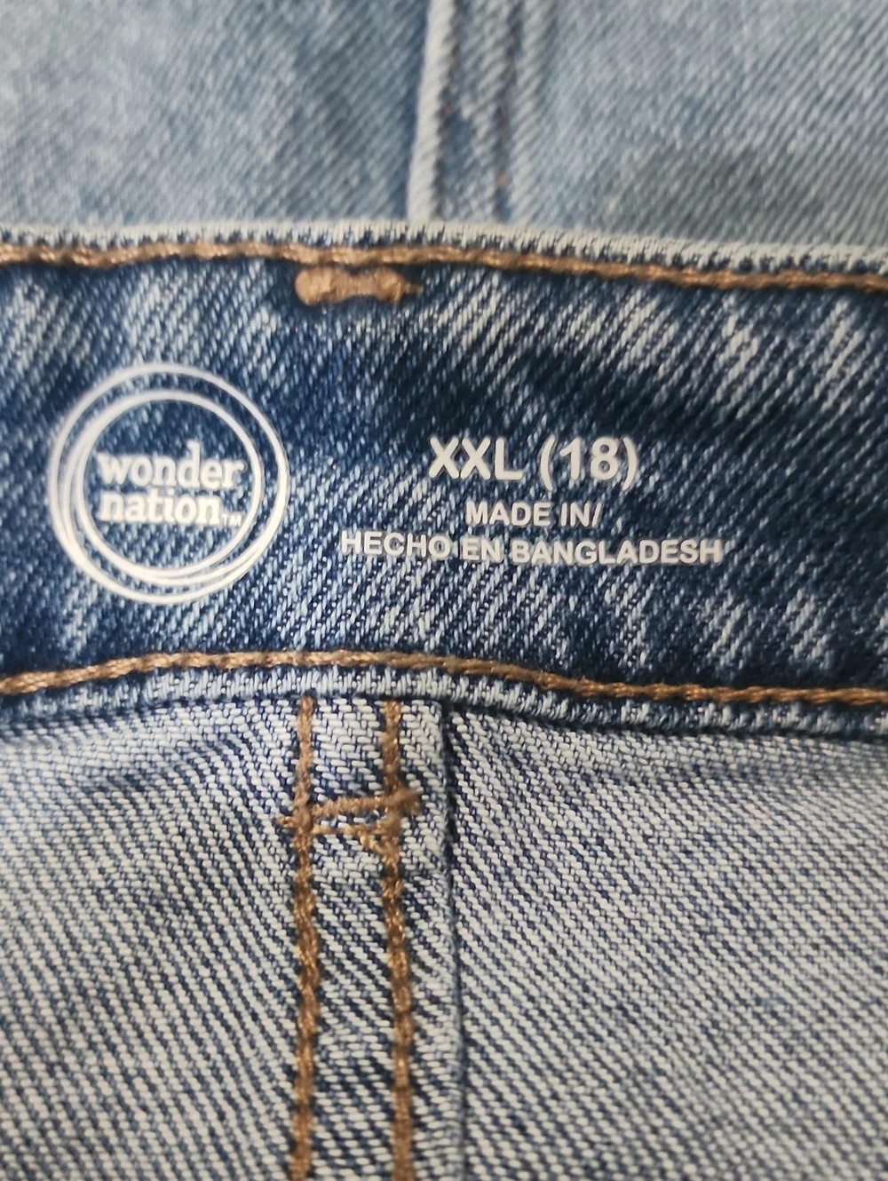 Wonder Nation Denim Mini Skirt with Frayed Hem XXL (18)